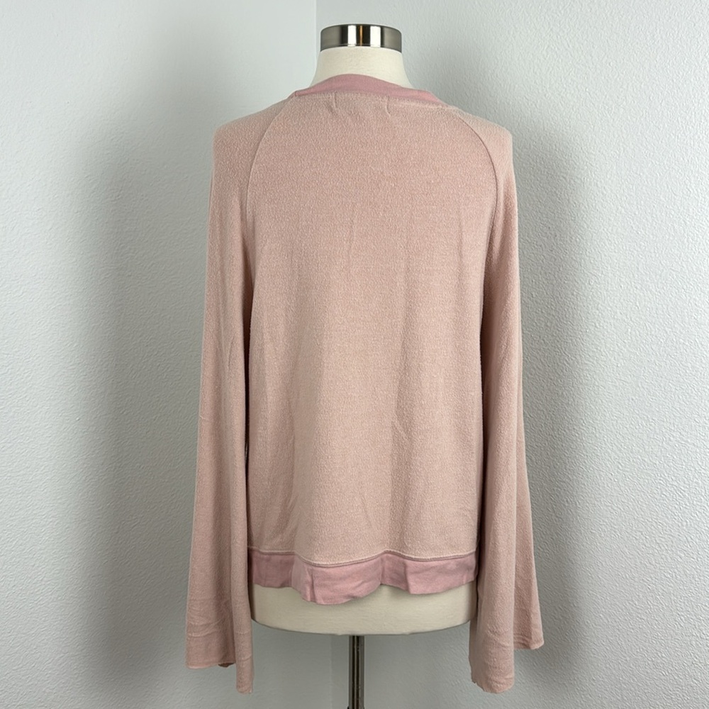 Wildfox Love Potion No 9 Blush Pink Bell Sleeve Sweatshirt Jumper, S - Picture 8 of 12
